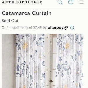 Anthropologie Catamarca Curtains, set of 2 panels